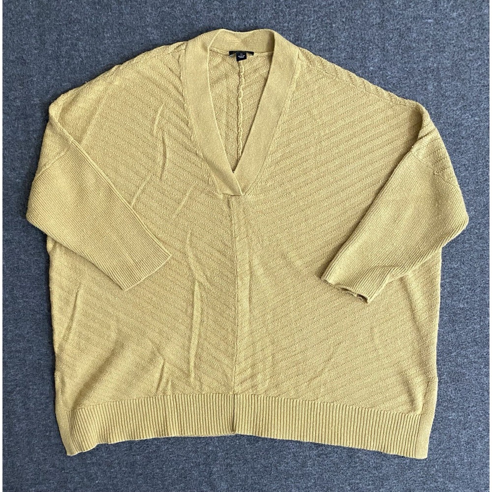 Ann Taylor Sweater Womens Short Sleeve V Neck Rayon Blend Pullover Size XL